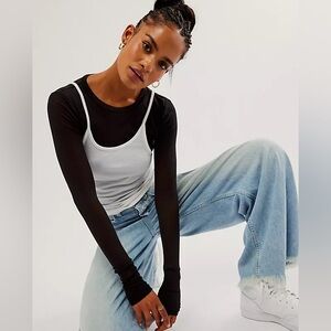 Free People before sunset mesh long sleeve